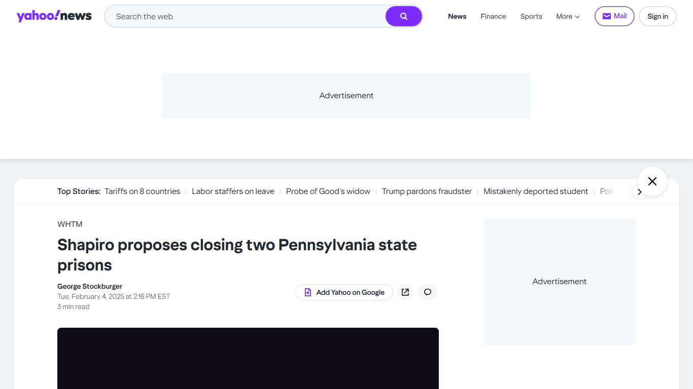 Shapiro proposes closing two Pennsylvania state prisons