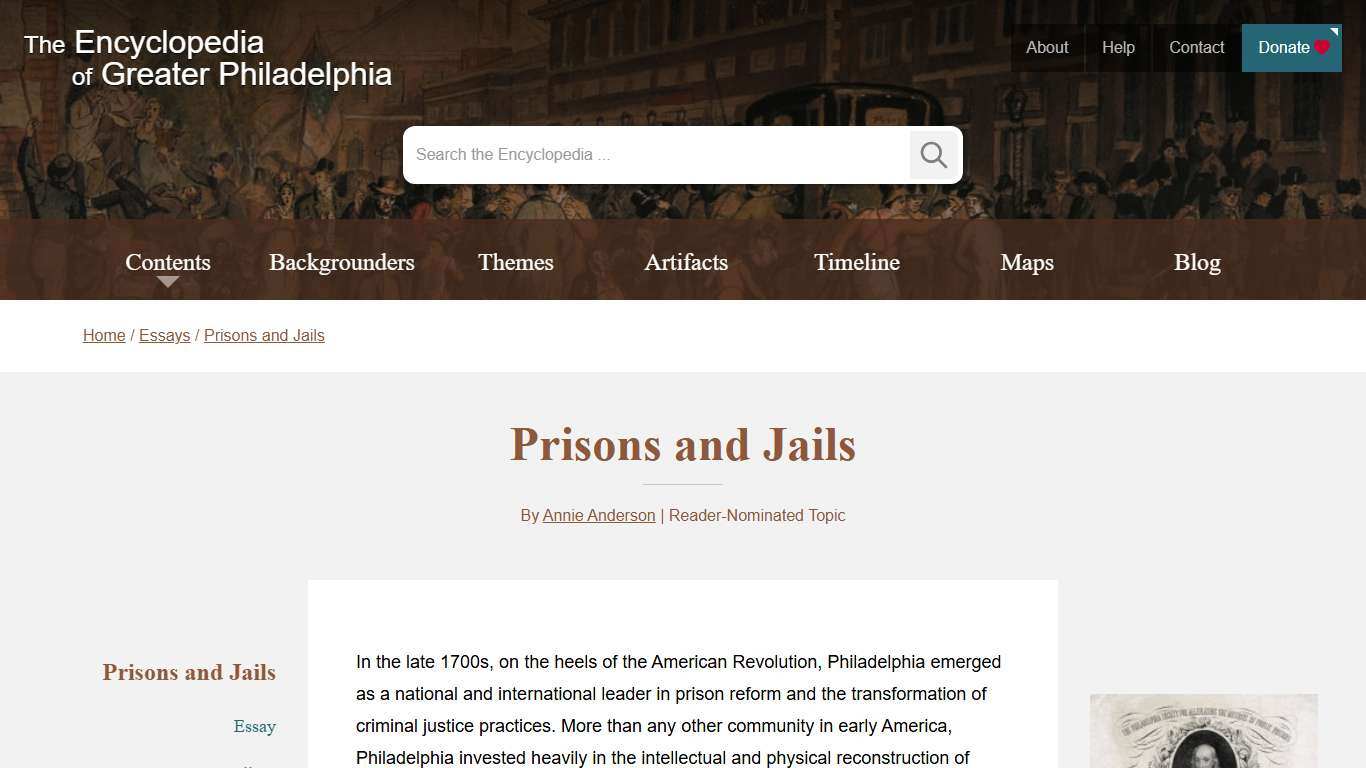 Prisons and Jails - Encyclopedia of Greater Philadelphia